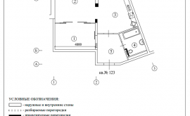 Перепланировка 1-комнатной квартиры 52 кв.м. по адресу г. Москва, ул. Малая Юшуньская, д. 3. Фото 1